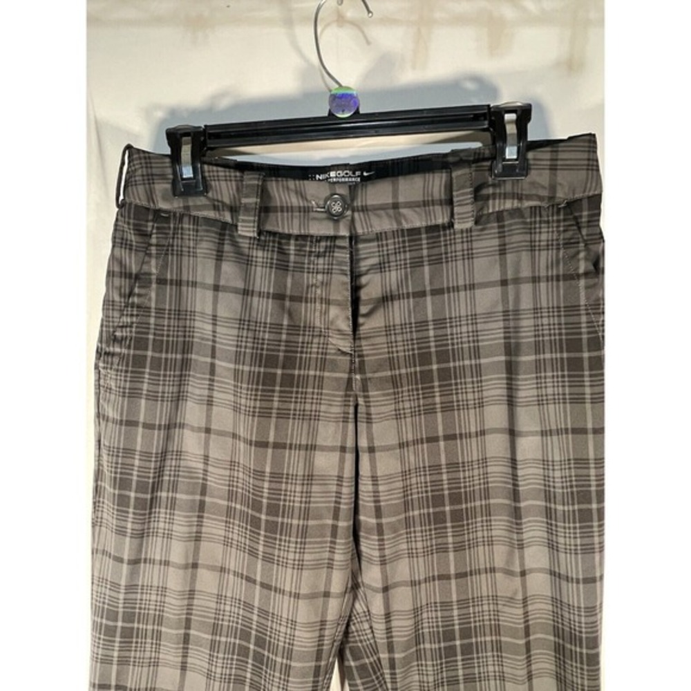 Nike Golf Women Size 6 Gray Plaid Tour Performance Dri-Fit‎ Golf Dress Pants